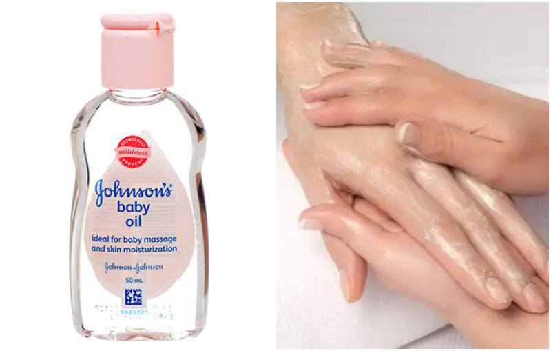 Baby oil for soft hands