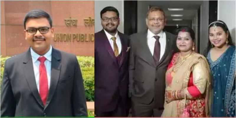 UPSC topper aditya srivastava with his father, mother and family