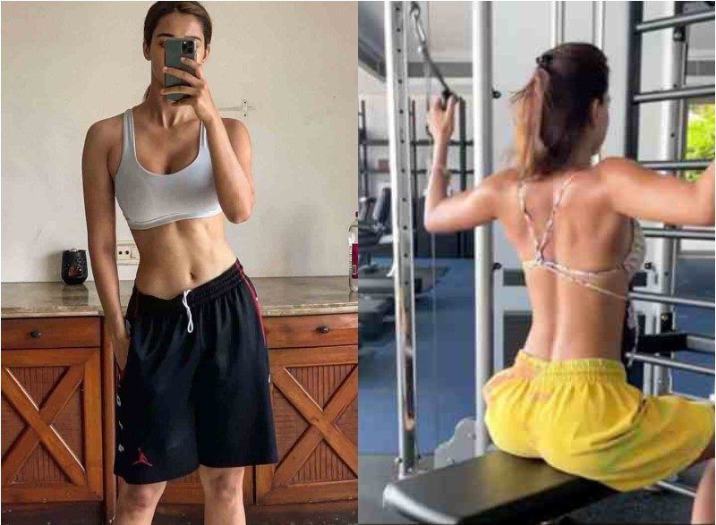 Disha Patani working out at the gym