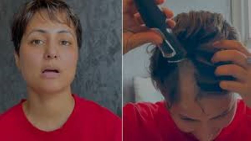 Hina Khan shaving her head